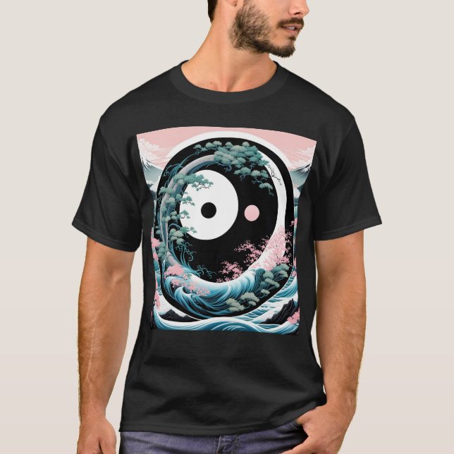 Die Aquamarine Wave Pink Sage T-Shirt (Vorderseite)