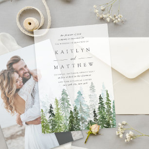 Die Aquarell-Kiefer-Wald-Hochzeitskollektion