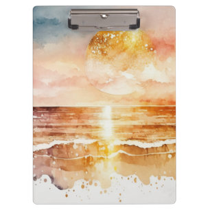 Die Aquarell-Strand-Serie Design 1 Klemmbrett