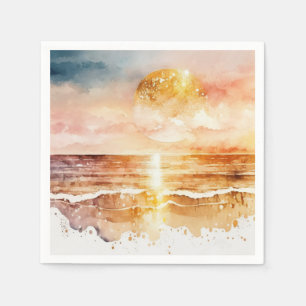 Die Aquarell-Strand-Serie Design 1 Serviette
