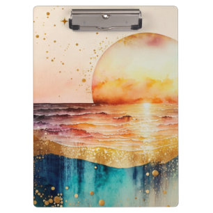 Die Aquarell-Strand-Serie Design 3 Klemmbrett