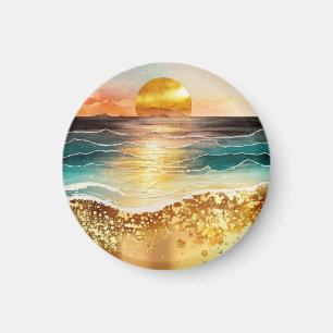 Die Aquarell-Strand-Serie Design 3 Magnet