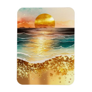 Die Aquarell-Strand-Serie Design 3 Magnet
