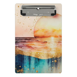 Die Aquarell-Strand-Serie Design 3 Mini Klemmbrett