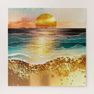 Die Aquarell-Strand-Serie Design 3 Puzzle
