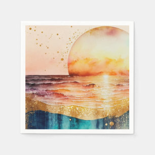 Die Aquarell-Strand-Serie Design 3 Serviette