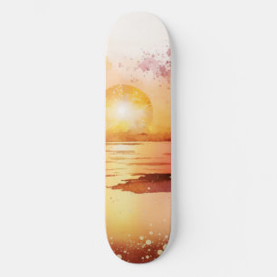 Die Aquarell-Strand-Serie Design 3 Skateboard