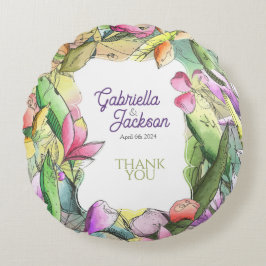 Die Aquarellblüte Rundes Kissen