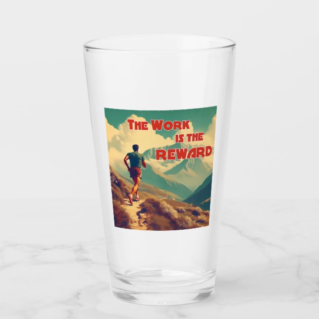 Die Arbeit ist das belohnte Runner Mountains Glas (Vorderseite)