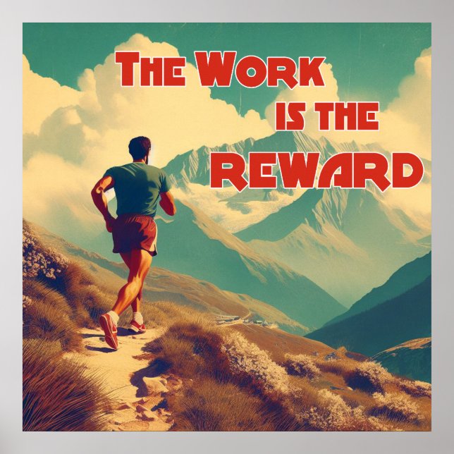 Die Arbeit ist das belohnte Runner Mountains Poster (Vorne)