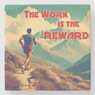 Die Arbeit ist das belohnte Runner Mountains Steinuntersetzer