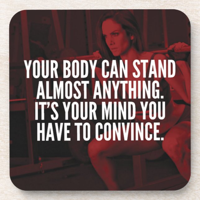 Die Arbeit von Frauen inspirierende Worte Untersetzer (Vorderseite)