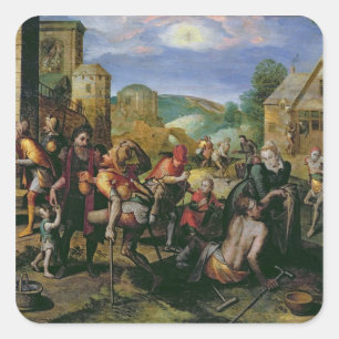 Die Arbeiten der Gnade Quadratischer Aufkleber