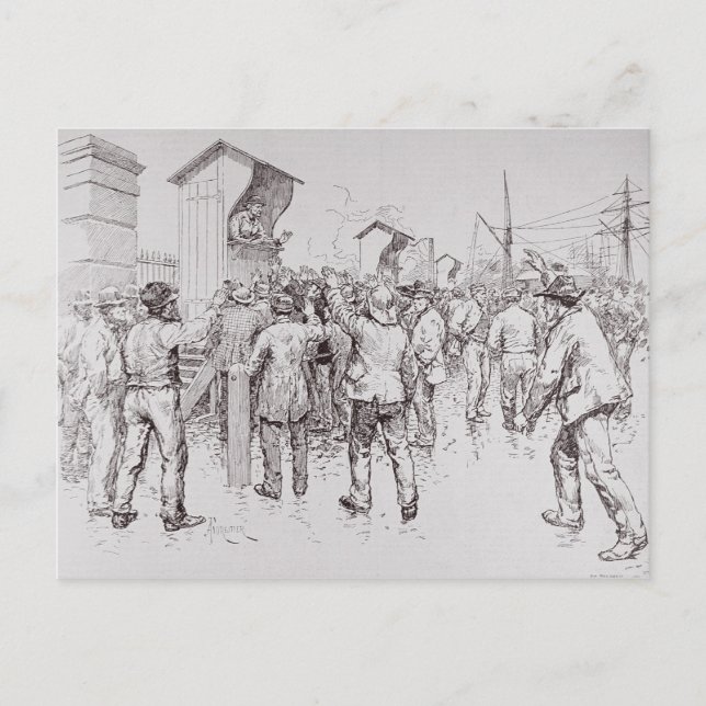 Die Arbeitslosen in London Postkarte (Vorderseite)