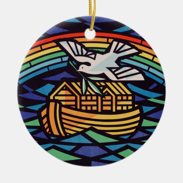 Die Arche Noas mit dem Heiligen Geist Keramik Ornament (Vorne)