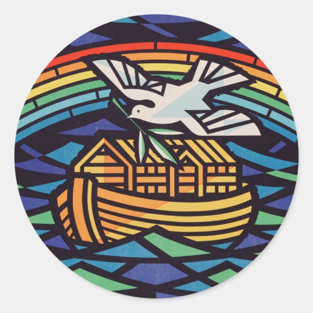 Die Arche Noas mit dem Heiligen Geist Runder Aufkleber (Vorderseite)