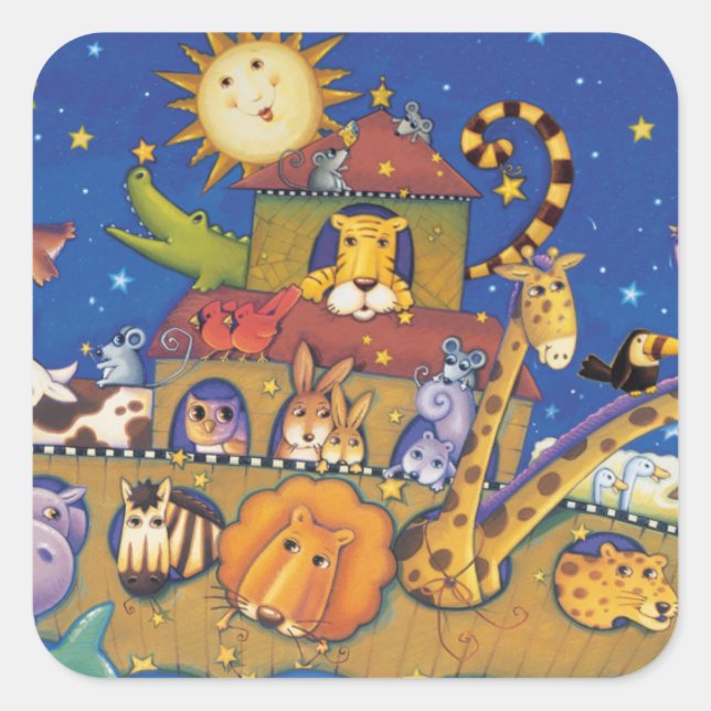 Die Arche Quadratischer Aufkleber (Vorderseite)