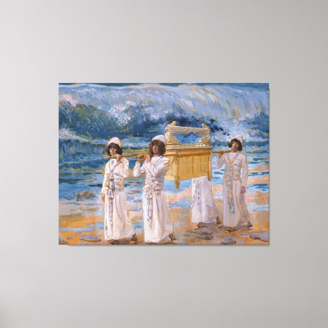 Die Arche überquert den Jordan von James Tissot Leinwanddruck (Vorderseite)