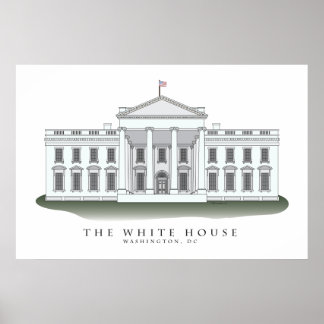 Die architektonische Printwerbung im Weißen Haus Poster