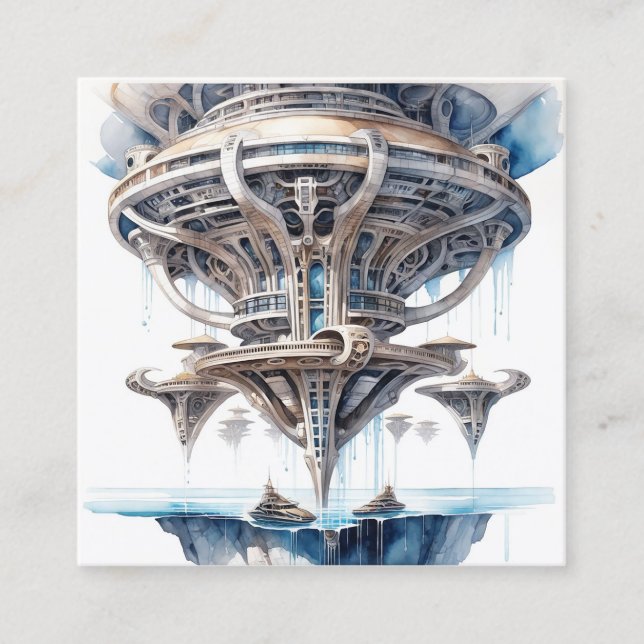 Die Architektur der Alien auf den Kopf ist eine Ar Quadratische Visitenkarte (Vorderseite)