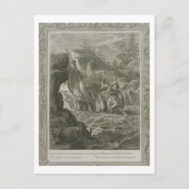 Die Argonauten durchqueren die Symplegades (Gravur Postkarte (Vorderseite)