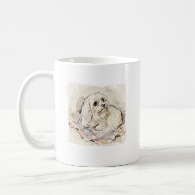 Die aristokratische Wolke: Wasserfarbe maltesisch Kaffeetasse (Links)