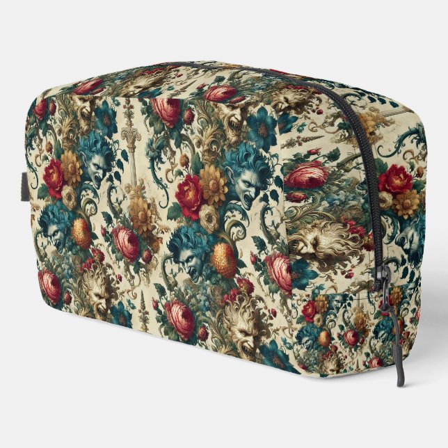 Die Arkane Anarchie - gotische Groteske Blumengest Waschbeutel (Rechte Ecke)