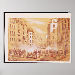 Die Armee attackiert eine Barriere in der Rue Poster