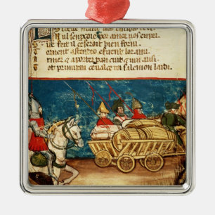 Die Armee von Karl der Große und von Transport Silbernes Ornament