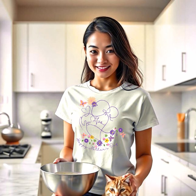 Die Art der einfachen Linie der Mutter T-Shirt (Von Creator hochgeladen)