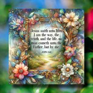 Die Art und Weise Wahrheit und Leben Jugendstil Fl Feiertagskarte