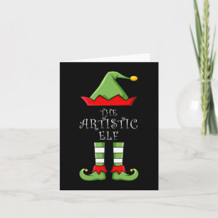 Die Artistic Elf Fun Family Matching Group Pajama Karte