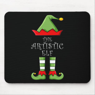 Die Artistic Elf Fun Family Matching Group Pajama Mousepad