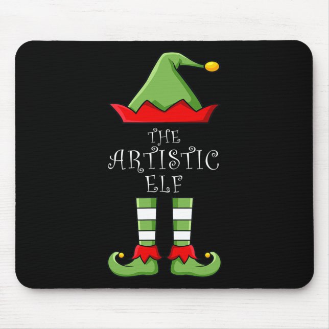 Die Artistic Elf Fun Family Matching Group Pajama Mousepad (Vorne)