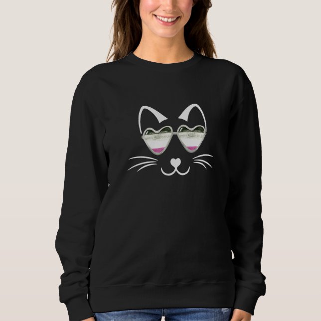 Die asexuelle graue-ace-Demi-Ace-Pride-Katze Sweatshirt (Vorderseite)