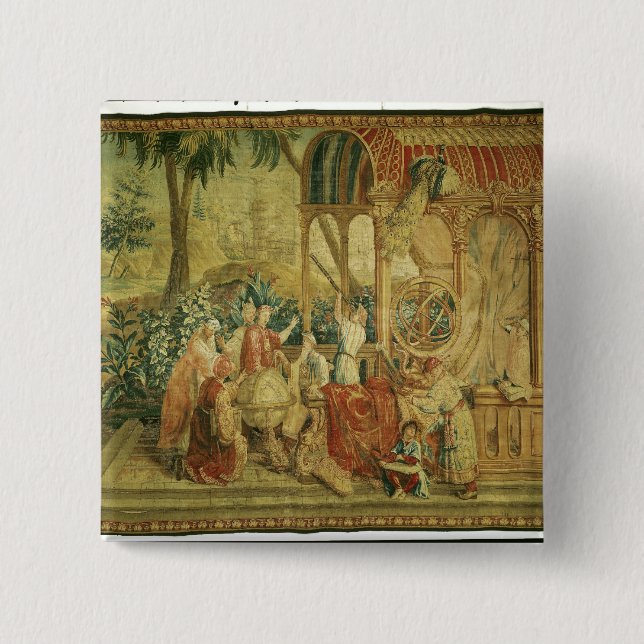 Die Astronomen, gesponnen in Beauvais Button (Vorderseite)
