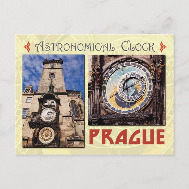 Die Astronomische Uhr Prag, Tschechische Republik Postkarte (Vorderseite)