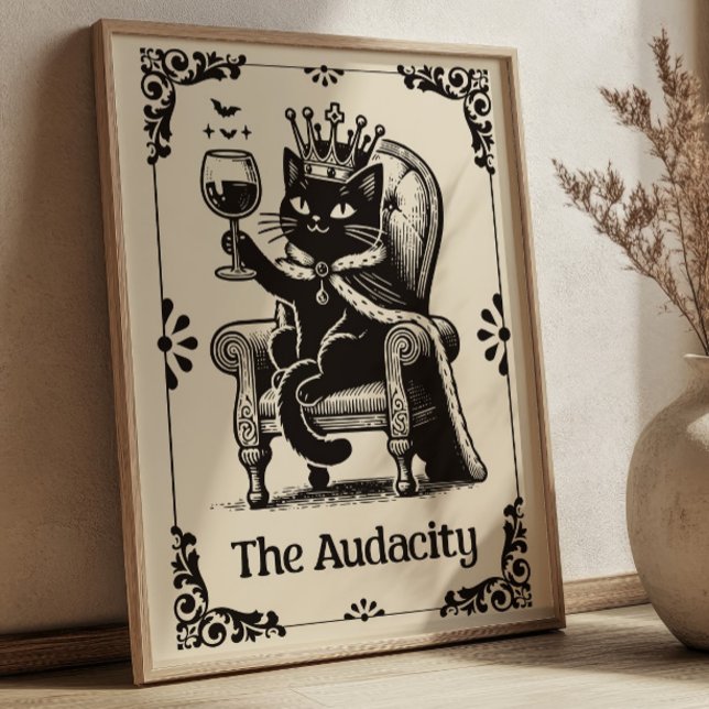Die Audacity Black Cat Lustige Tarotkarten-Kunst Poster (Von Creator hochgeladen)