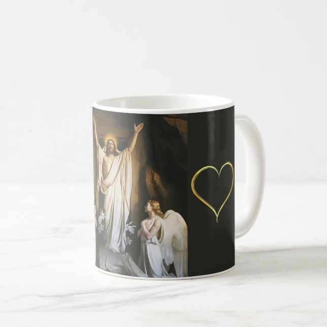 Die Auferstehung durch Carl Bloch, religiöse Kunst Kaffeetasse (VorderseiteRechts)