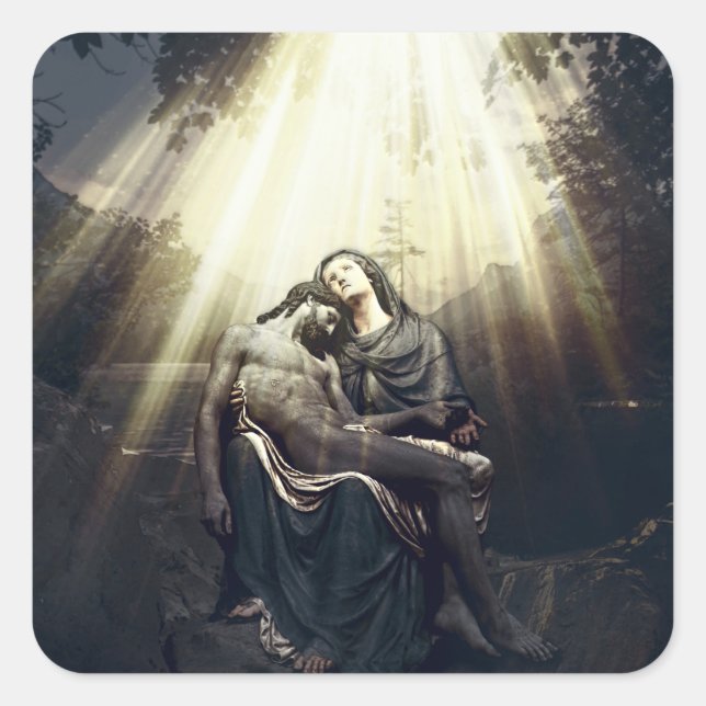 Die Auferstehung Jesu Christi Quadratischer Aufkleber (Vorderseite)