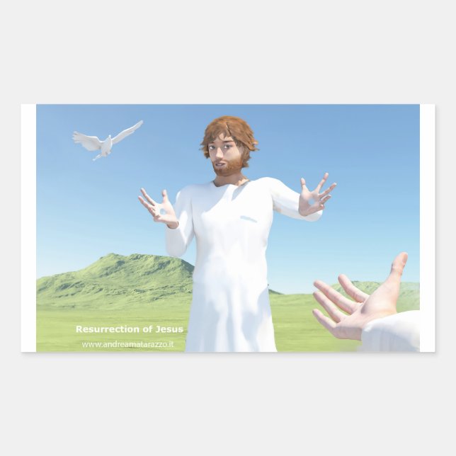 Die Auferstehung Jesus Rechteckiger Aufkleber (Vorderseite)