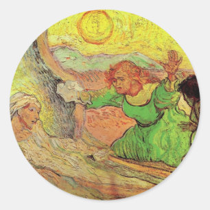 Die Auferweckung des Lazarus von Vincent van Gogh Runder Aufkleber