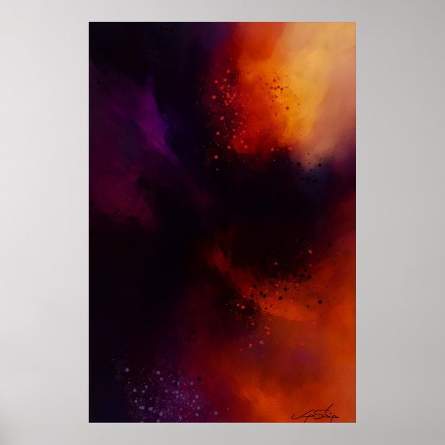 Die auflösende Flamme Abstract Poster (Vorne)