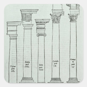 Die Aufträge der Architektur Quadratischer Aufkleber