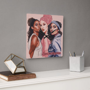 Die Augen auf den Preis Quadratische Wanduhr