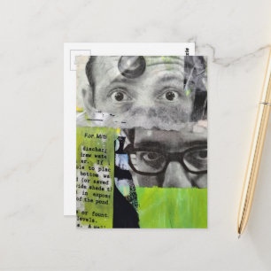 Die Augen des Arztes Mixed Media Collage Postkarte
