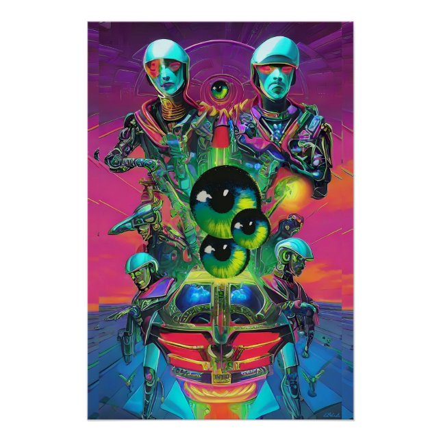 Die Augen fliegen den Sternenhimmel Poster (Vorderseite)