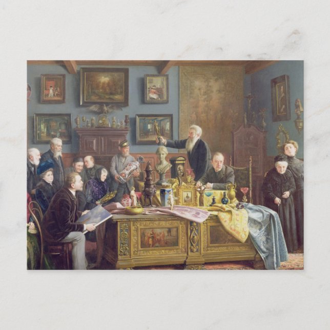 Die Auktion, 1910 Postkarte (Vorderseite)