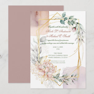 Die Aureate Rahmen Blumen Hochzeit  Einladung