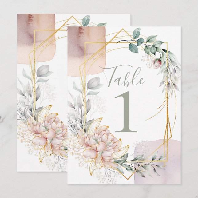 Die Aureate Rahmen Blumen Hochzeit  Einladung (Vorne/Hinten)